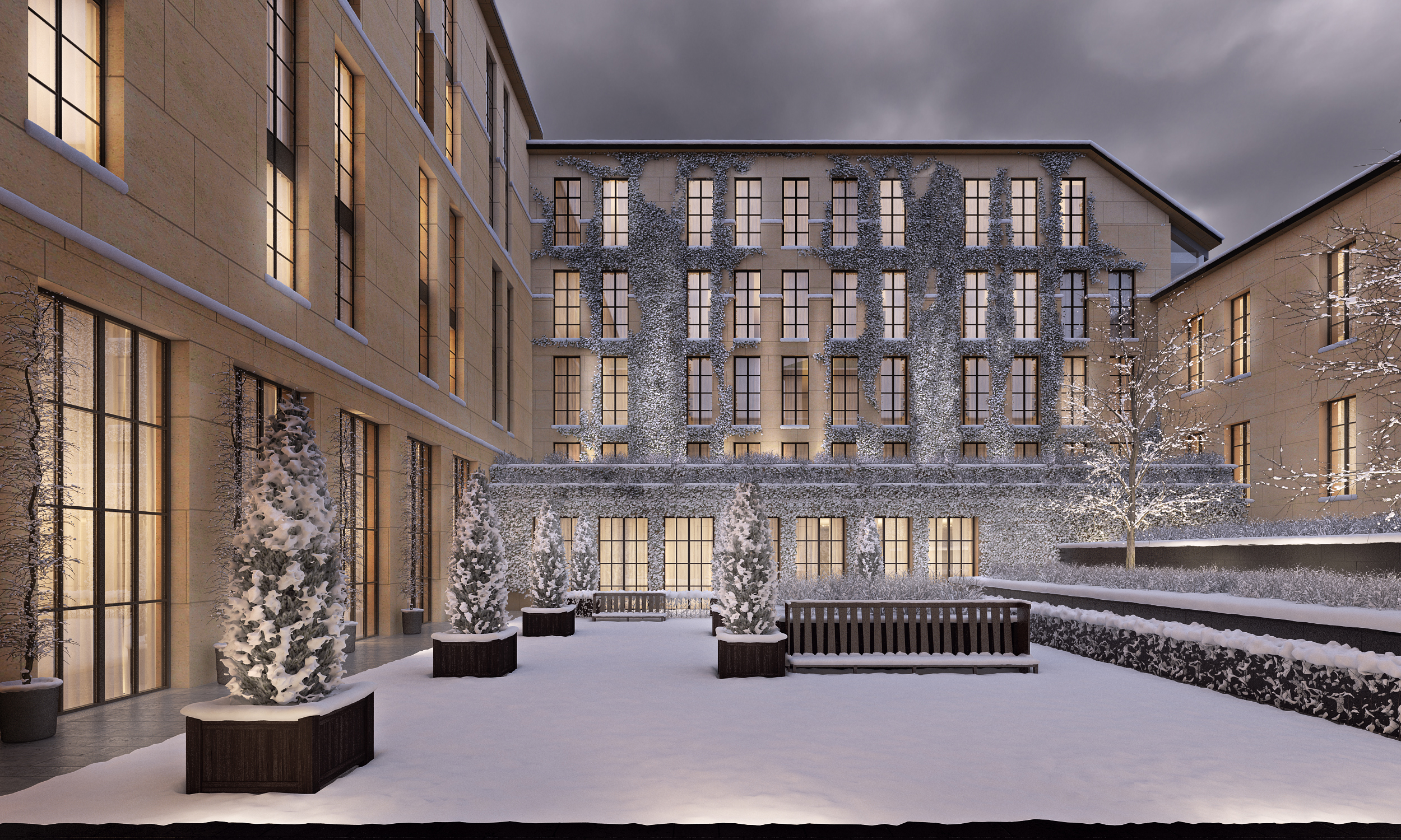 4. Bulgari Hotel Moscow Courtyard View_Snow