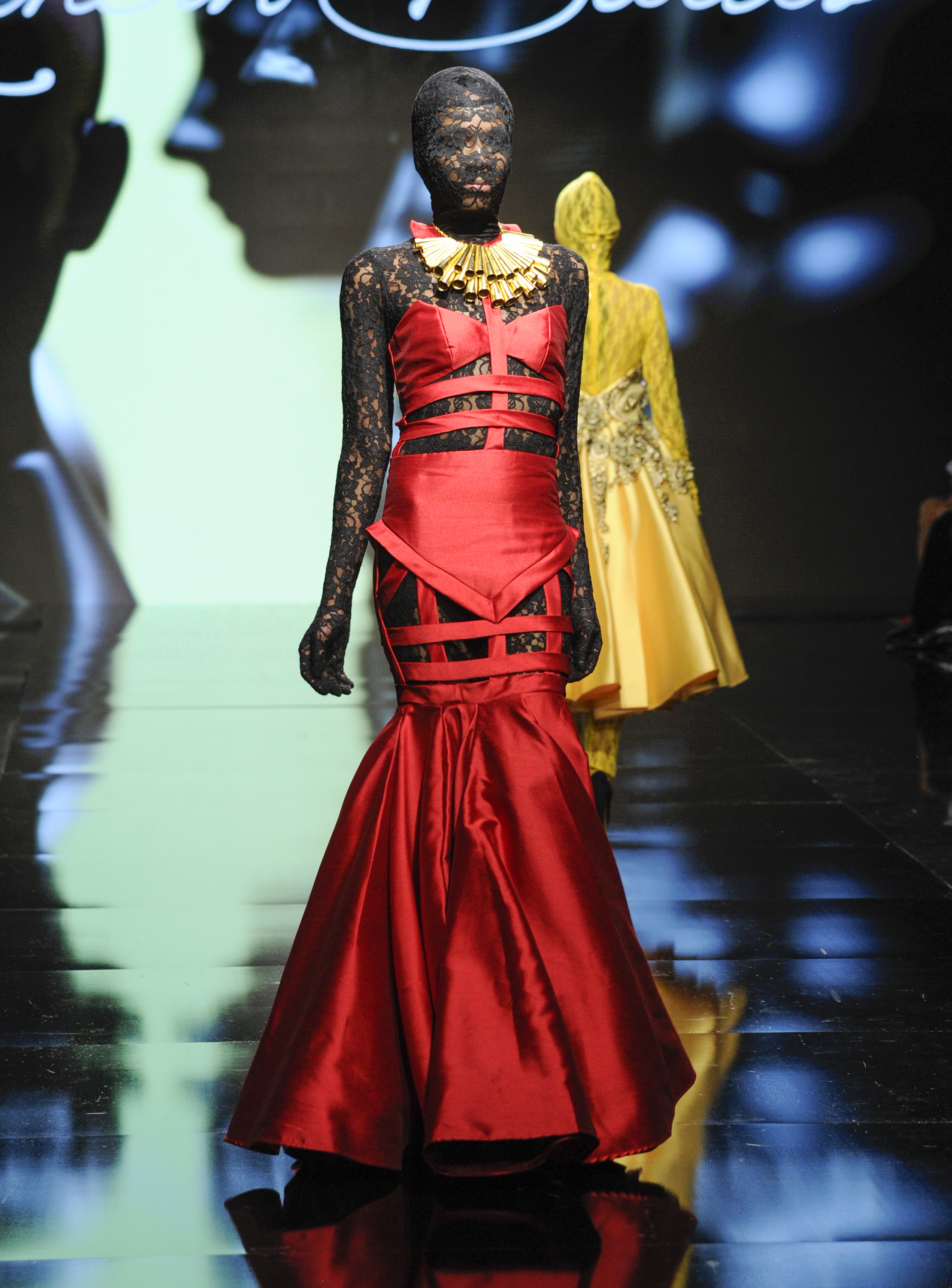 LOS ANGELES, CA - OCTOBER 09: A model walks the runway wearing Kenneth Barlis at Art Hearts Fashion Los Angeles Fashion Week presented by AIDS Healthcare Foundation on October 9, 2016 in Los Angeles, California. (Photo by Arun Nevader/Getty Images for Art Hearts Fashion)