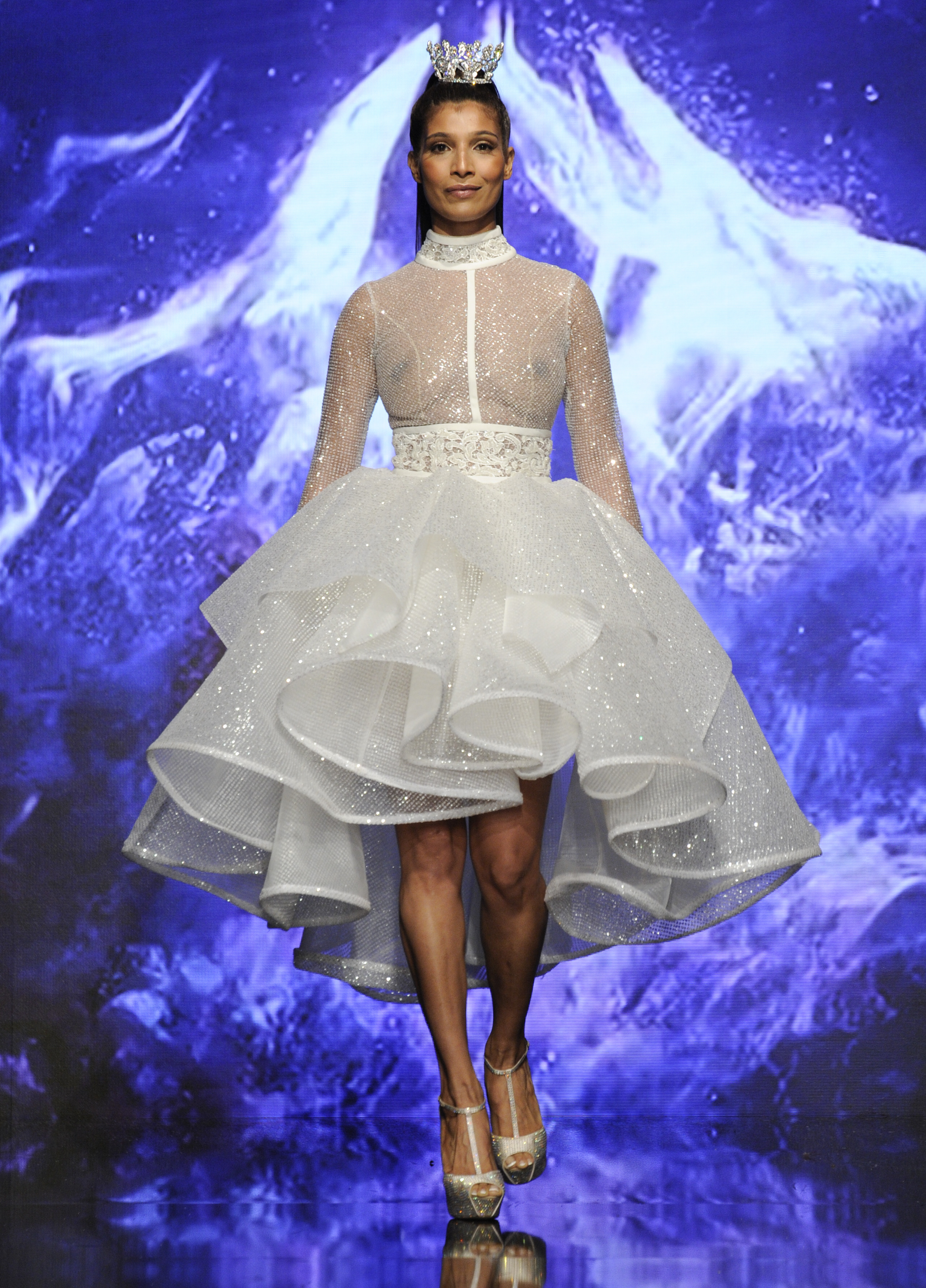 LOS ANGELES, CA - OCTOBER 12: A model walks the runway wearing Yas Couture by Elie Madi at Art Hearts Fashion Los Angeles Fashion Week presented by AIDS Healthcare on October 12, 2016 in Los Angeles, California. (Photo by Arun Nevader/Getty Images for Art Hearts Fashion)